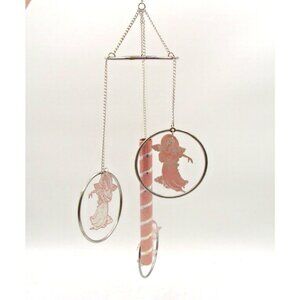 Angel Wind Chimes Pink Silver Metal Rings Pretty Sounds Home Decoration Hanging